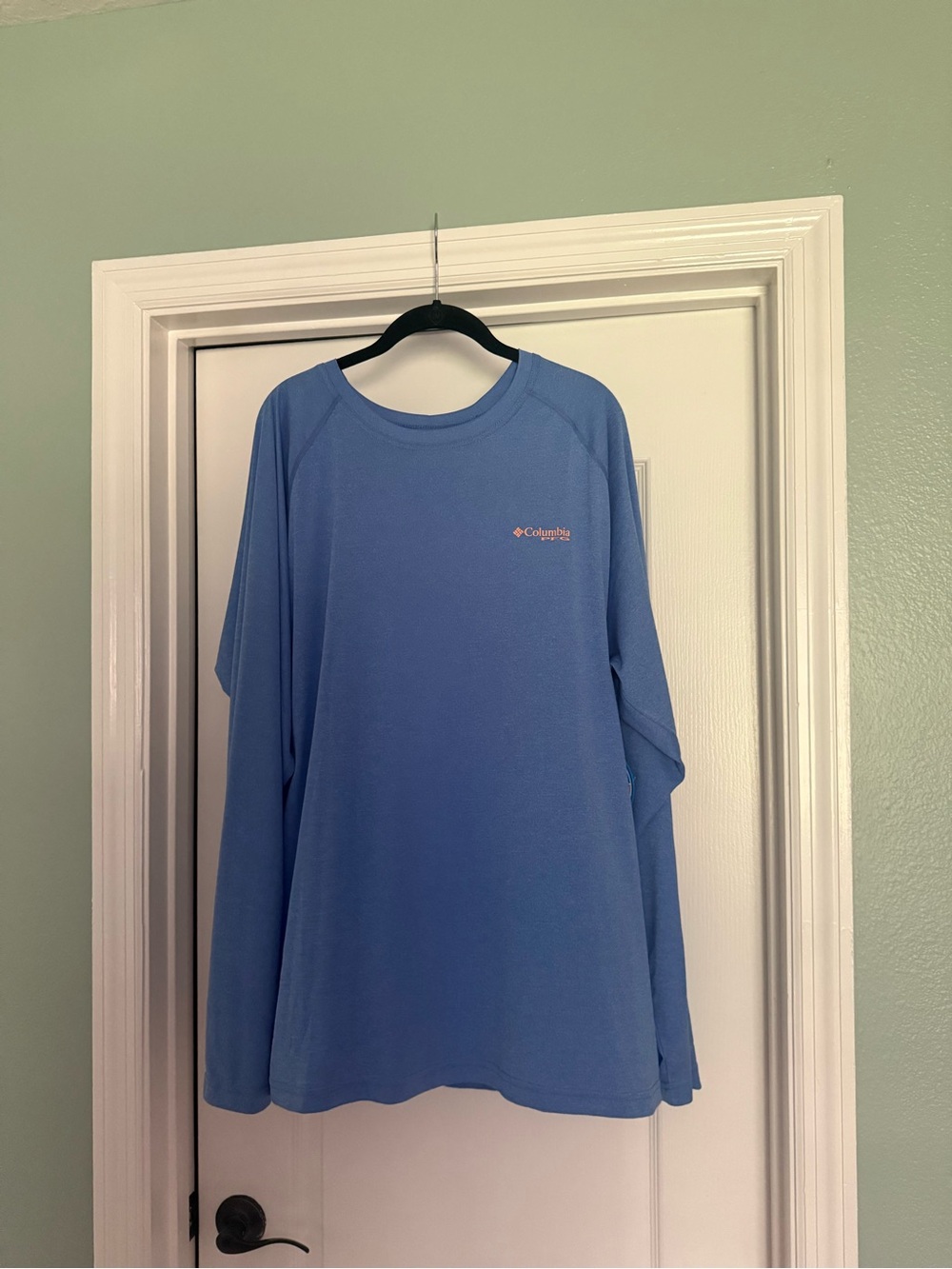 Columbia Navy Long-Sleeve Shirt with Orange Logo